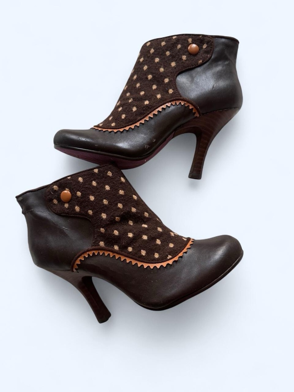 Vintage Poetic License Polka Dot Ankle Boots 37